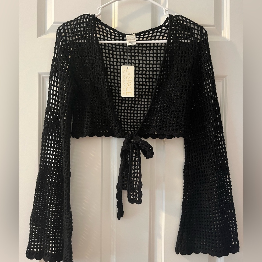 *NWT* L Space Manikini Duet Long Sleeve Wrap Top (Black, Size M/L)